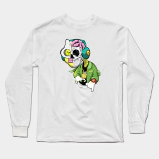 Dope half skulls half Slluks character original design Long Sleeve T-Shirt